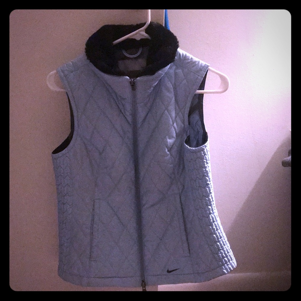 Blue Nike puffer vest size small